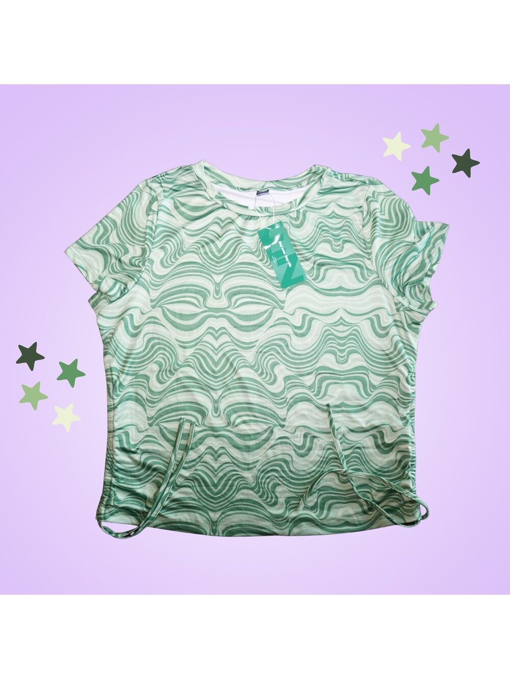 NWT SHEIN Curve 4XL Green Swirl Top | Runs Small | See Measurements